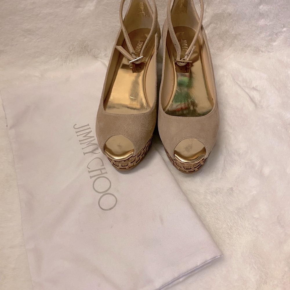 Jimmy Choo New Tan Wedges
